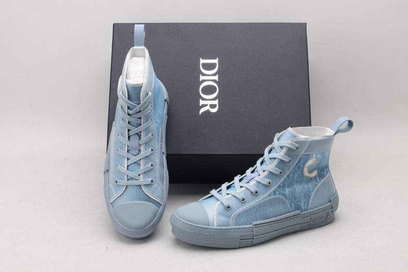 dio* b23 oblique high-top white sneaker