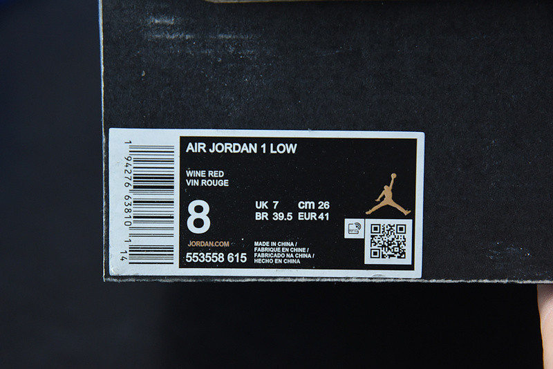 air jordan 1 low “bordeaux” 553558-615