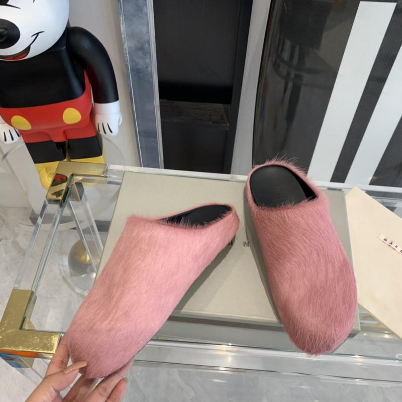 marni calf hair slippers