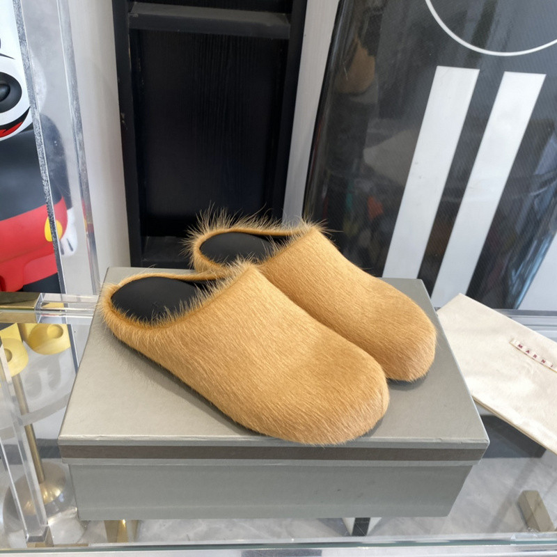 marni calf hair slippers