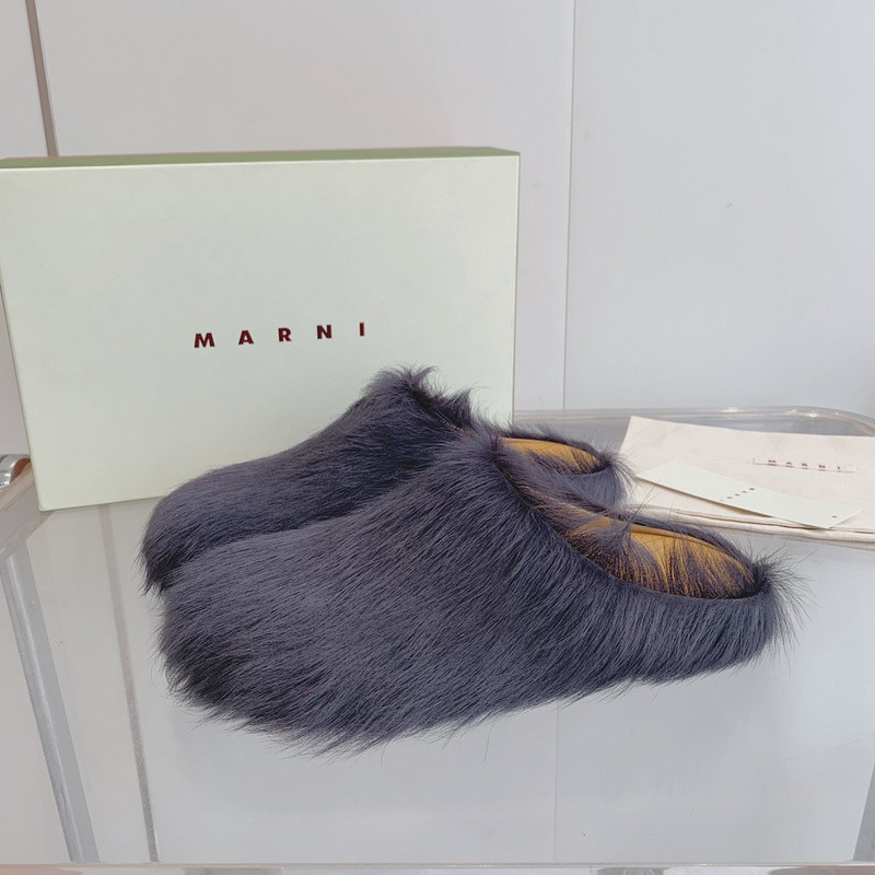 Marni calf hair slippers