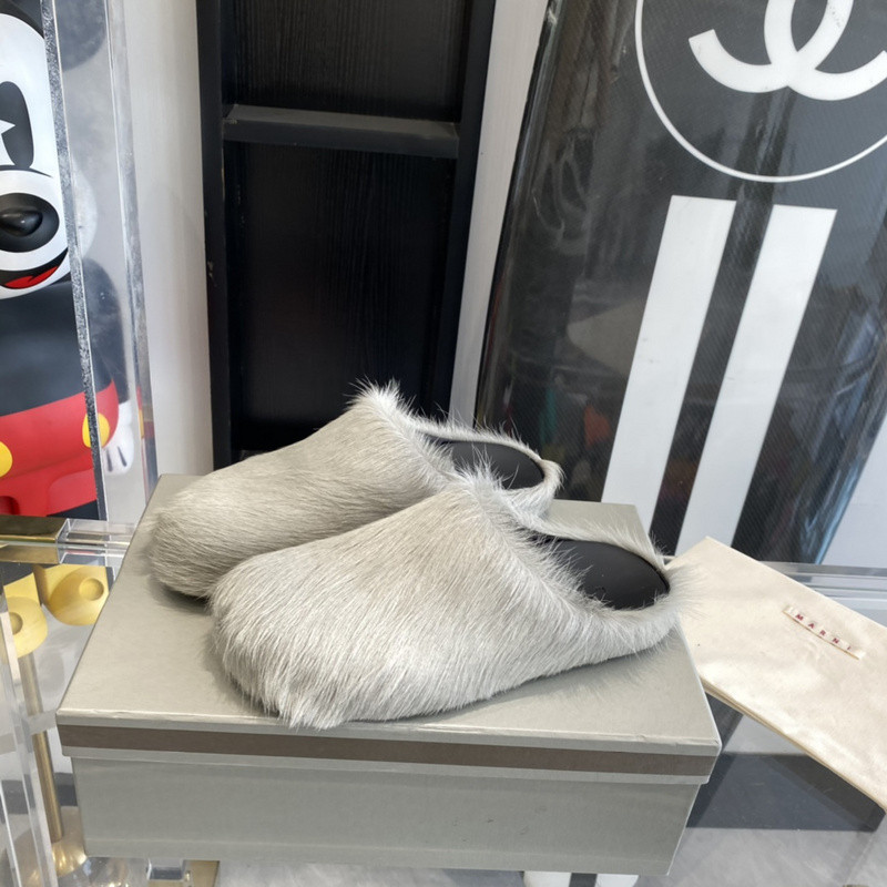 marni calf hair slippers