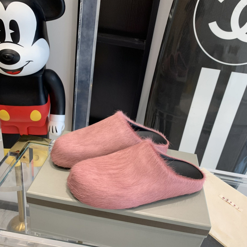 marni calf hair slippers